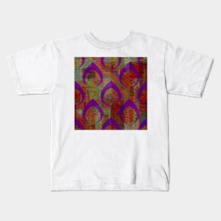 Purple Teardrops on Texture Kids T-Shirt